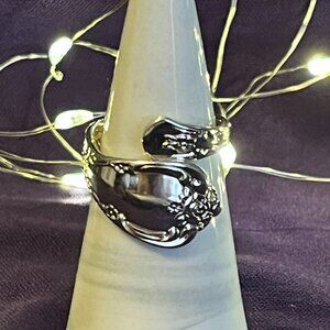 Vintage Oneida “Juliette” Silver Plated Spoon Ring – Size 8.5